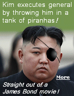 Kim Jong-un has become a real-life Bond villain after executing one of his generals by throwing him into a piranha-filled fish tank.